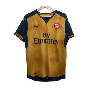 2015-2016 EPL Arsenal Away Kit Puma Gold Jersey Size L